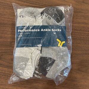 Old Navy Kids Performance Ankle Socks 6 Pack Size L Gray White